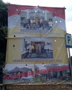 baliho pengusiran kepada BPR Sukabumi