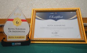 Kota Sukabumi menorehkan prestasi terbaik dengan meraih penghargaan peringkat ke enam se-Indonesia dalam Indeks Kota Toleran tahun 2022 yang digelar Setara Istitute.