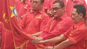 Deni Gunawan secara aklamasi terpilih jadi Ketua Dewan Pimpinan Cabang (Depicam) Sentral Organisasi Karyawan Swadiri Indonesia (SOKSI) pada Musyawarah Cabang (Muscab) SOKSI Kabupaten Sukabumi Periode 2023-2028, di Hotel Pangrango Sukabumi, Sabtu (22/7/2023).