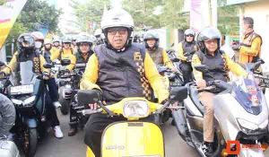 Bupati Sukabumi Marwan Hamami membeberkan alasan menggunakan vespa jadul dalam kegiatan Touring Sukabumi Ngabumi Session 2 dalam rangkaian Hari Jadi Kabupaten Sukabumi ke 153.