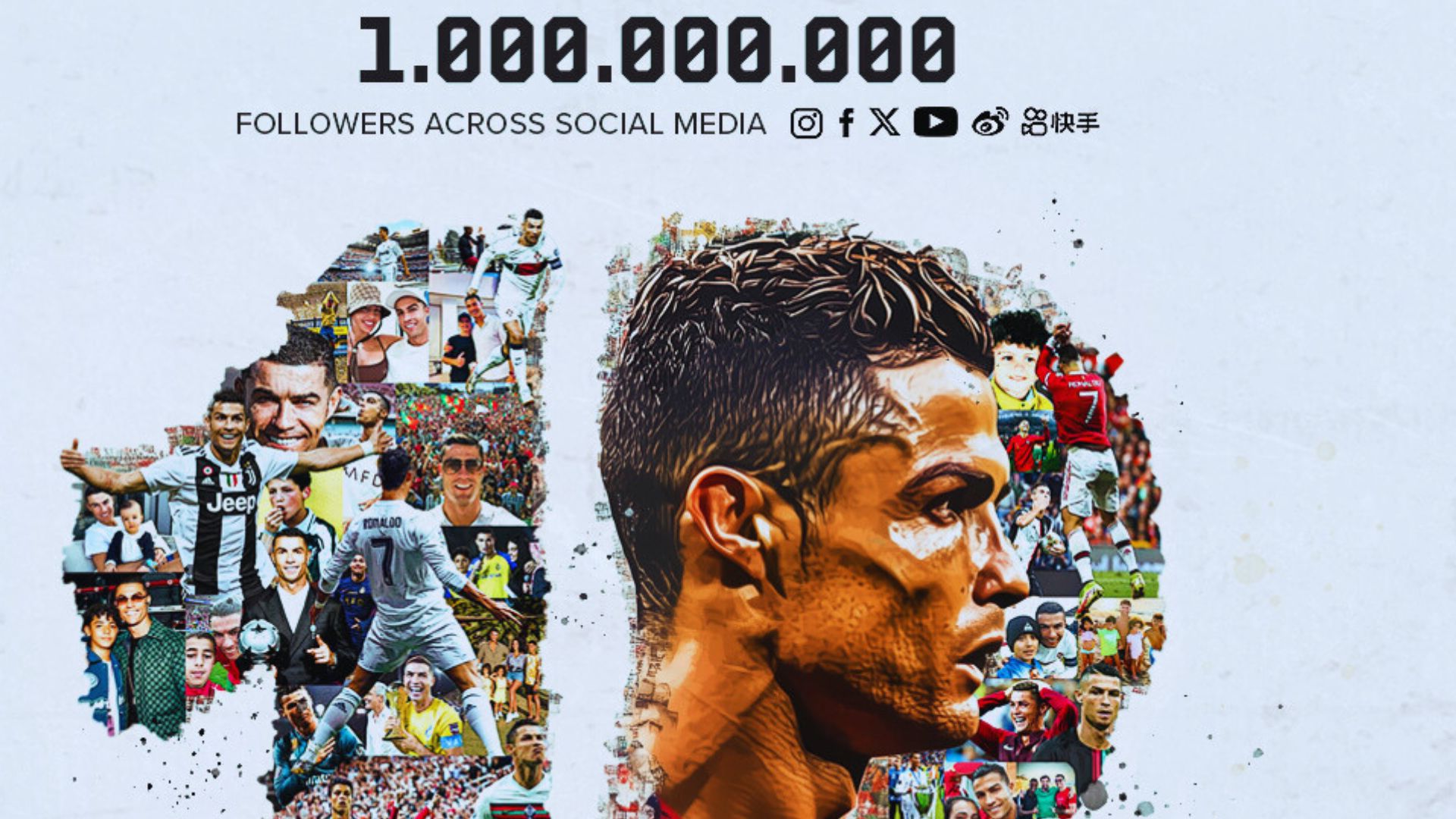 Cristiano Ronaldo baru saja mencetak dua rekor besar. Setelah menjadi pemain sepak bola pria pertama yang mencapai 900 gol dalam kariernya, ia kini juga menjadi selebritas pertama yang mencapai 1 miliar followers atau pengikut di media sosial untuk semua platform.