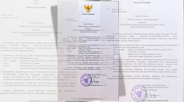 Mendekati pelaksanaan Pilkada Kabupaten Sukabumi 2024, Bupati Sukabumi Marwan Hamami diagendakan akan bertemu dengan ratusan pengurus Dewan Kemakmuran Masjid (DKM) se-Kabupaten Sukabumi.