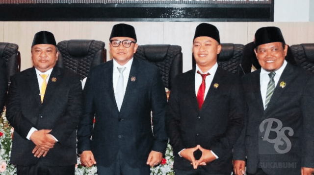 DPRD Kabupaten Sukabumi mengesahkan pimpinan definitif periode 2024-2029 dalam rapat paripurna yang berlangsung di gedung DPRD Kabupaten Sukabumi, Rabu (25/9/2024).