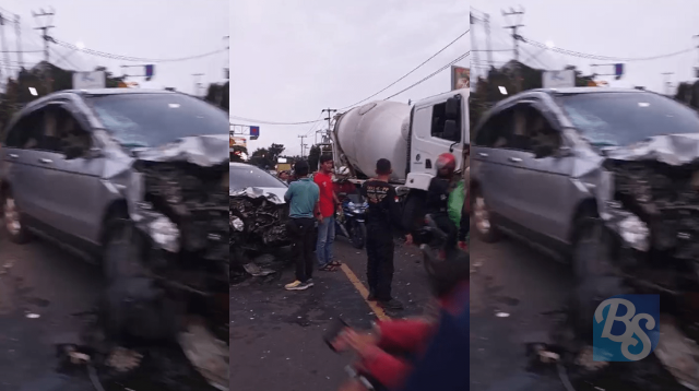 Kecelakaan beruntun terjadi di Jalan Sekarwangi Cibadak Kabupaten Sukabumi pada pada Sabtu (23/11/2024) sore.