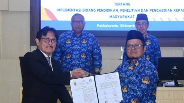 Bappelitbangda Kabupaten Sukabumi bekerjasama dengan IPB serta Politeknik Sukabumi terkait penelitian dan pengembangan.