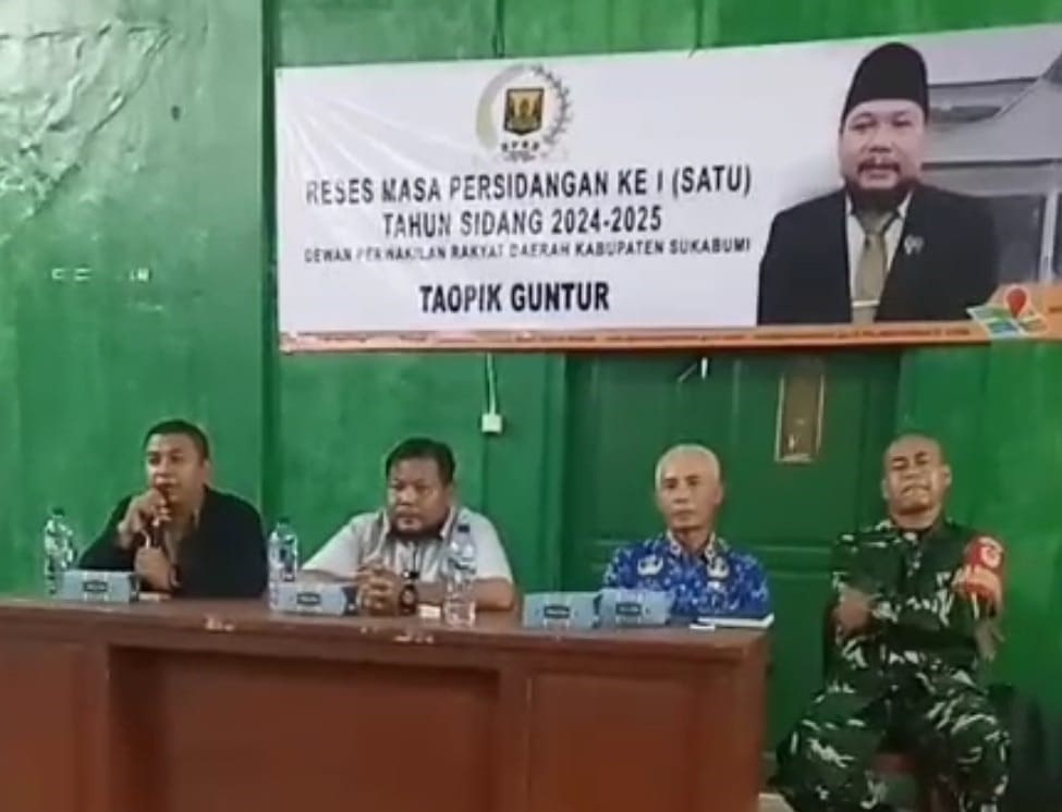 Anggota DPRD Kabupaten Sukabumi dari Komisi II Fraksi Gerindra, Taufik Guntur, menggelar reses pertamanya di GOR Desa Ciemas, Kecamatan Ciemas, Senin (18/11/2024).
