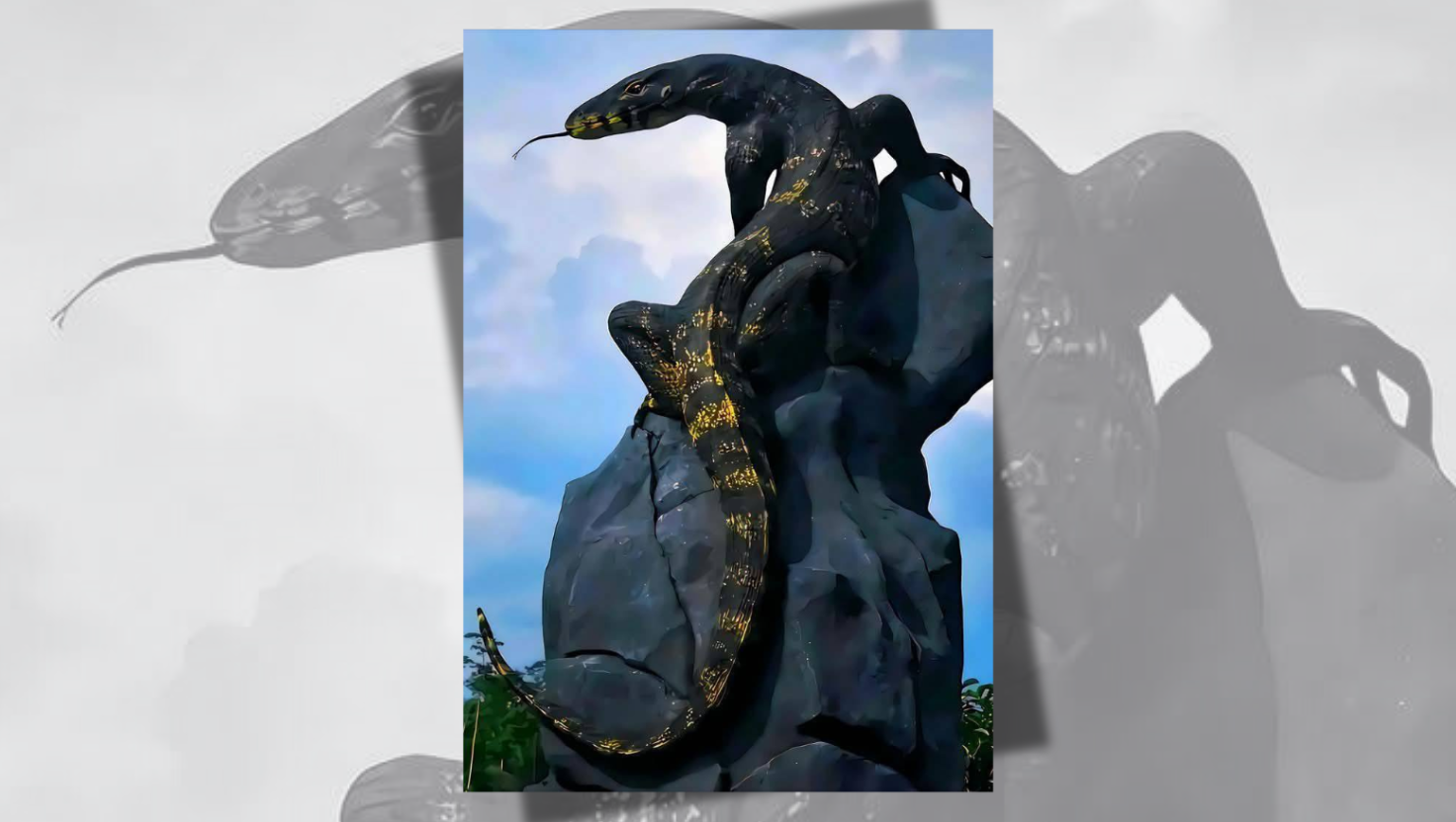 tugu unik yang mencuri perhatian siapa saja yang melintas. Namanya **Tugu Biawak Wonosobo.