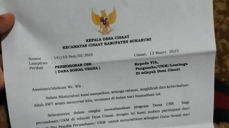 Kepala Desa (Kades) Cisaat Kecamatan Cisaat Kabupaten Sukabumi, Iwan Setiawan membantah jika dirinya dan Pemerintah Desa Cisaat telah melakukan pungutan liar atau pungli terhadap perusahaan-perusahaan yang ada di wilayahnya. Menurut Iwan, surat permohonan bantuan dana Corporate Social Responsibility (CSR) yang ditujukan ke perusahaan-perusahaan yang berdiri di wilayah Desa Cisaat itu memang sebuah kewajiban yang harus diperhatikan oleh perusahaan terhadap lingkungan.