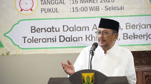 resmi mengakhiri rangkaian kegiatan Muhibah Ramadan 1447 Hijriah di Masjid Jami As-Salafiyah, Kampung Pasireungit RT 03 RW 08, Desa Jayabakti, Kecamatan Cidahu, Senin (16/3/2026).